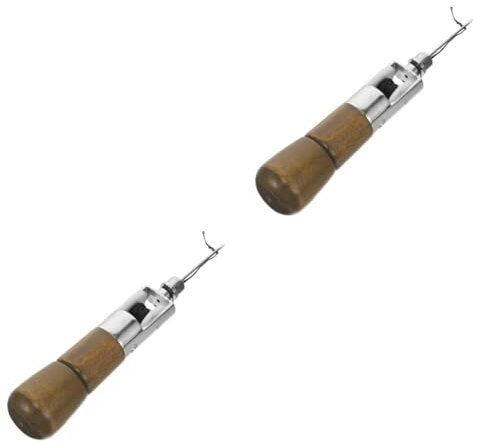 NUOBESTY 2 Juegos Maquina De Coser a Mano Para Cuero Las Herramientas Kits De Artesanales De Cuero Kit De Trabajo De Cuero Kit De Lezna Trabaja Máquina De Coser a Mano Metal