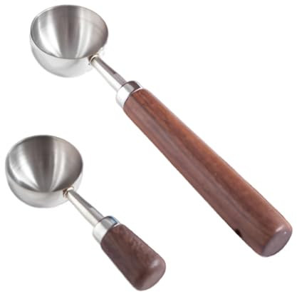2 Pezzi Cucchiaio Dosatore da Caffè 30ml, Cucchiai da Caffè con Manico in Legno, Cucchiaio Misurino Caffe, Cucchiai Dosatori Caffè per Tè Spezie Latte Polvere Caffè e Chicchi