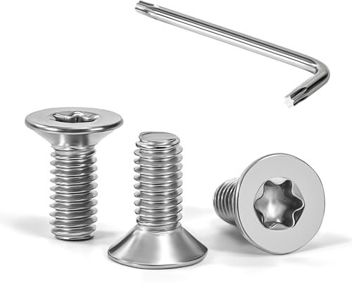 Tunejoy Tornillos de Cabeza Avellanada Torx M4 x 10 mm Tornillo Avellanado Mecánico de Acero Inoxidable A2 V2A con T20 llave Rosca Completa 30 Piezas