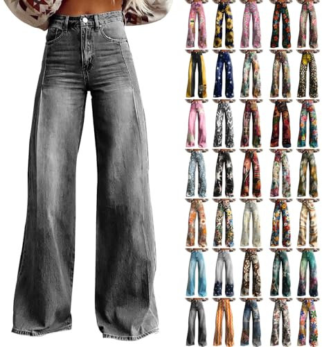 Monatsabrechnung Anzeigen Tagesangebote Heute Jeans Damen High Waist Weites Bein Hose Große Größen Stretch Baggy Mom Jeans Wide Leg Frauen Sommer Bequem Sommerhose Freizeithose Meine Monatsabrechnung