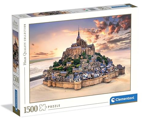 Clementoni - Puzzle pour Adultes 1500 Pièces, HQC The Mont Saint-Michel Rising Fabriqué en Italie, 31727