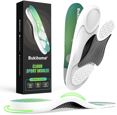 Bukihome Solette sportive Pro-Grade - Inserti per scarpe da corsa e basket con ritorno energetico, assorbimento degli urti e supporto dell'arco plantare, leggere prestazioni per uomo/donna -2XL
