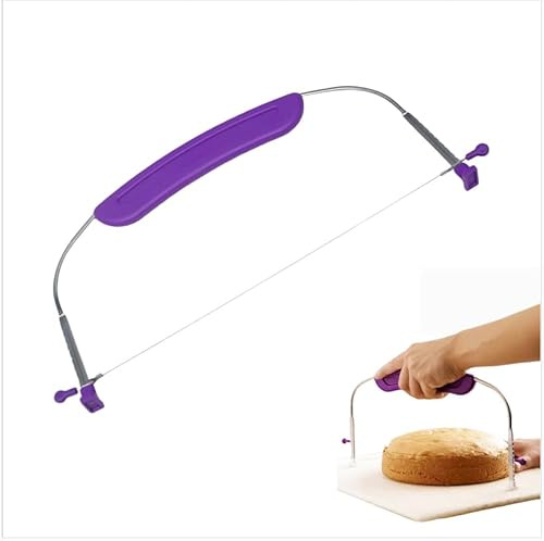 Cake Leveller Cu/tter,Professional Cake Slicer,Adjustable Cake Cu/tter,Kitchen Baking Tools for Cake Cu/tting,Professional Stainless Ste/el Cake Slicer Leveller,Adjustable Cu/tting Wire Leveller