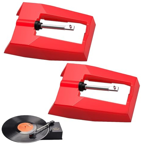 2Pcs Record Player Needle Replacement Turntable Needles Stylus for Record Player Stylus Needles Durable Turntable Diamond Replacement for Phonograph,Vinyl Record Player Crosley, Ion, Jensen, Bush