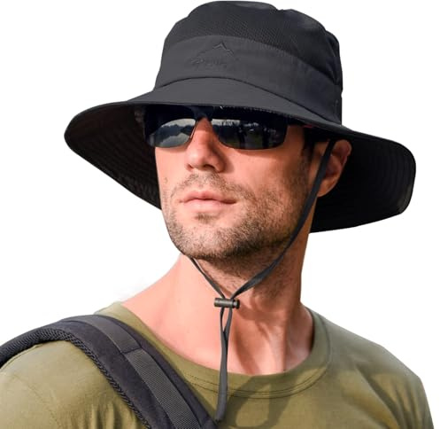 Rosoz Cappello da pescatore, UPF 50+, cappello estivo da uomo, cappello da pesca, cappello da pescatore, cappello tropicale, cappello da uomo, campeggio, pesca, viaggi, spiaggia
