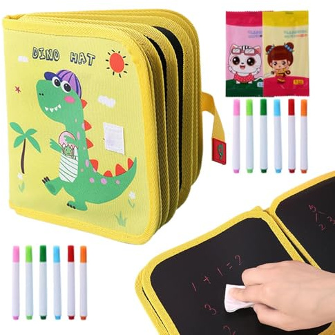 Album da disegno riutilizzabile per bambini | Libro da disegno portatile, per ragazzi, scuola materna, aula, sala d'attesa, asilo, viaggi, viaggi in auto, compleanni, festività