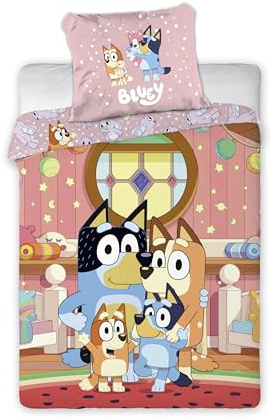 Bluey Babybettwäsche 100x135 + 40x60 100% Baumwolle Familie Heeler
