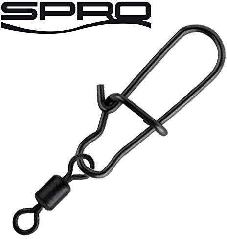Spro Matt Black Easy Snap + Rolling Swivel - Snaps, Größe/Tragkraft/Packungsinhalt:Gr. 3+5 / 18kg / 10 Stück