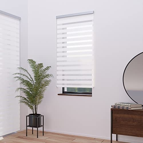 MADECOSTORE Store Enrouleur Jour Nuit avec Coffre - Gamme Must - Blanc - L93 x H220cm