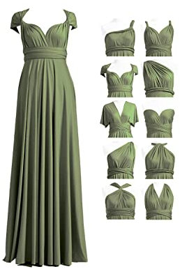 72styles Infinity Kleid mit Bandeau Brautjungfernkleid Multi-Way Kleid Lang Übergröße Convertible Twist Wickelkleid