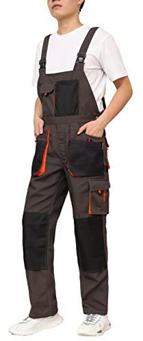 WORK IDEA Salopette de Travail pour Homme avec Poches genouillères