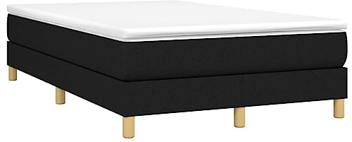 vidaXL Boxspring-sängram svart 120x200 cm tyg