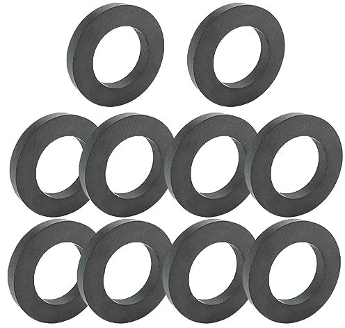10 Stück Ringmagnet, Ø 45 mm x 22mm x 8 mm Ferrit Ringmagnet mit Loch, Magnetring strapazierfähig Ringmagnete Magnet Scheibe mit Loch Ring für DIY, Basteln, Industrie, Wissenschaftsprojekte