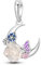 NARMO 925 Charms for Pandora Bracelets Sterling Silver Moon Rose Dangle Charm