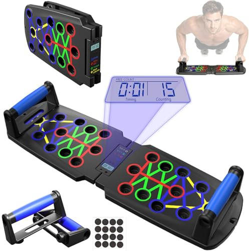 Ogetok Push Up Board 26 in 1 Press Up Bars with Counter for Men, Push-up Grips Foldable Pressup Handles Pushup Bar Stand, Home Chest Fitness Strength Training Equipment Gym Gifts Men, No Battery