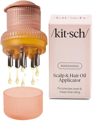 Kitsch Scalp & Hair Oil Applicator - Stainless Steel Bristles - Head Massager - Even Oil Distribution - Terracotta