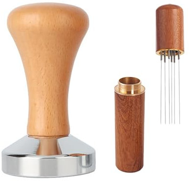 Coztie Kaffee Tamper, Espresso Tamper, Kaffeestampfer aus Edelstahl Kaffeestempel Edelstahl mit Wdt Tool Edelstahl Espresso Nade für Cafes und Kaffeeliebhaber Barista-Werkzeug 88 x 51mm