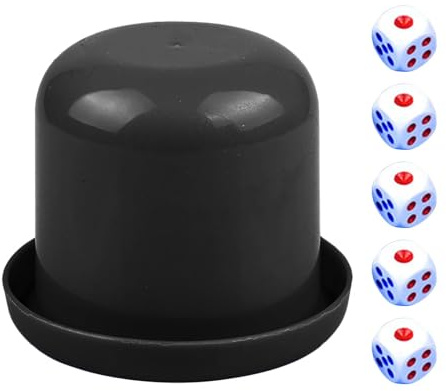 Kubbägar-set för vuxna, tärningskoppar set – tärningsspel för bar – | tärningsmugg för barfester, familjetärningsspel, tärningshuggare med 5 tärningar, roliga tärnings-cup-spel