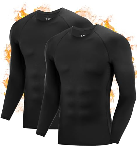 Roadbox 1/2 Pack Mens Thermal Base Layer Long Sleeve Fleece Compression Top