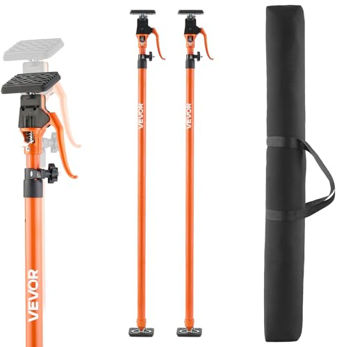 VEVOR Barra de Soporte para Elevador de Armarios, 2 Piezas, Ajustable 125-291 cm, Varilla Telescópica Rápida Resistente de Acero, Carga de 90 kg para Instalar Armarios y Levantar Paneles de Yeso