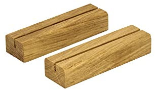 holzkin Fotohalter/Bilderhalter/Kartenhalter- Massivholz - Diverse Holzarten - Stückzahl wählbar (Eiche, 2 Stück)