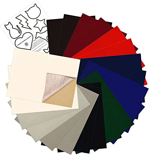 H S D K CREATE YOUR LIFE 20 Stück selbstklebende Samt-Beflockungsfolie für Schmuckschublade, selbstklebendes Flanell für Aufbewahrungsbox, Größe: 22,6 x 20,8 cm (Mehrfarbig)