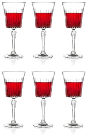 Avilia Lot de 6 verres à eau et vin 30 cl en cristal, service de verres pour dégustations et dîners, résistants, 20 x 9 cm