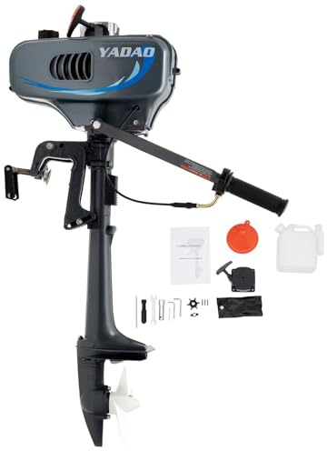 Motor fueraborda de gasolina, 2 tiempos/3,5 ps/49 cc, motor fuera de borda, motor de barco de gasolina, 4000 – 5000 r/min, refrigerado por medio agua, refrigerado por aire, para barcos con una altura
