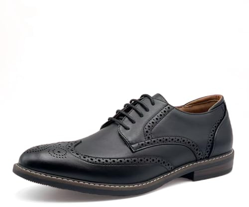 Finishing & Sewing Scarpe da Uomo con Punta alata, Stile Classico Brogue, Scarpe Oxford Stringate