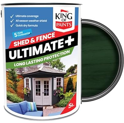 Best Green Fence and Shed Paint King of Paints One Coat - Saving you Time and Energy 5Litres