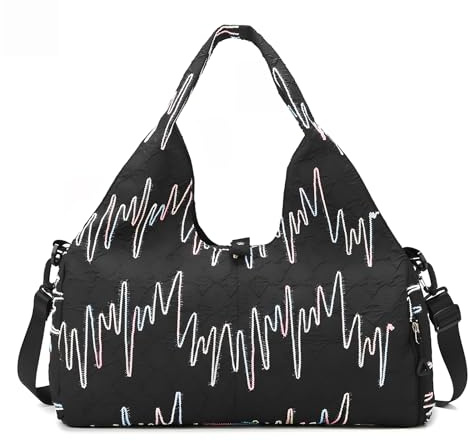 SUNSEATON Bolsa Gimnasio Grande, Bolsa Deporte Gym Mujer para Yoga con Compartimento Independiente para Zapatos con Bolsillo Húmedo, Bolsa Yoga Esterilla Mujeres Deportiva (Negro)