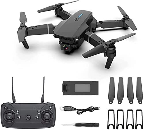 Drone with Camera for Kids Adults Wide Angle Camera FPV WiFi Drone Super Long Endurance RC Aircraft Fold Quadcopter Headless Mode One Key Return Black 4k Single Camera