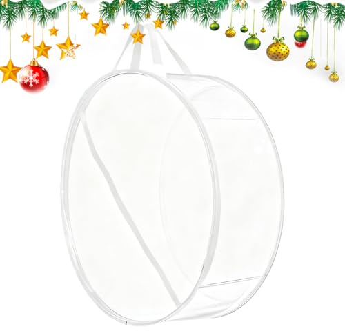 Borsa per Ghirlanda Natalizia - Trasparente Antipolvere,Borsa Organizzatrice per Corona da Porta - Per Coperte Lenzuola Cappelli Casa Dormitorio