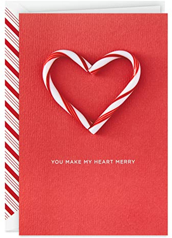 Hallmark Signature Romantic Holiday Card for Significant Other (Christmas Candy Cane Heart)