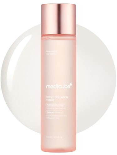 medicube Triple Collagen Toner - Hydrolyzed. Atelo. & Soluble Collagen for Deep Hydration & Plump Skin - Fast-Absorbing Formula for All-Day Suppleness. Korean Skincare (140ml)