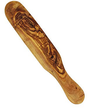 mitienda - Espátula de madera de olivo para hacer crepes, utensilios de cocina, accesorios de cocina, hecha a mano, regalo de madera