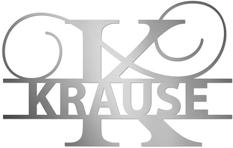 schenke-freude.de personalisiertes Edelstahl - Monogramm Deko Schild - mit Ihrem Namen - alle Buchstaben verfügbar