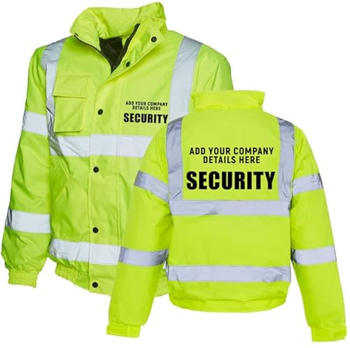 Custom Hi Vis Security Jacket - Personalised Company Name Workwear, Class 3