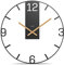 Cander Berlin BENTJA XXL Vintage-Wanduhr lautlos 50 cm Metall Holzzeiger ohne Tickgeräusche groß modern schwarz Wohnzimmer Küche