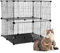 ybaymy 2 Tier Cat Cage Indoor Large DIY Cat Enclosure Encrypted Lattice Animal Cages with Door Detachable Metal Wire Kitten Cage for Kitten Small Animals
