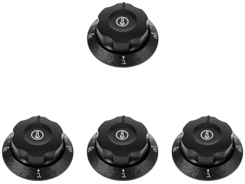 NIYANGLE 4 Pack Range Control Knob Replacement Oven Knobs Compatible with Electric Cooker Fryer Thermal Control Switch Heat Resistant 2.36X2.36X3.15In