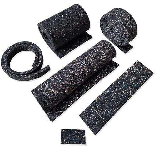 diconfa Terrassenpads Rollen KONFIGURATOR ==> BREITE: 30 bis 80mm + LÄNGE: 0,05m bis 10m + Dicke: 3mm bis 15mm ==> 40mm x 3300mm x 5mm - Bauten-schutzmatte Gummigranulat Unterleger Unterlage