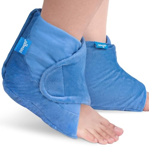 NEWGO Microwave Ankle Heating Pad, Moist Heat Foot Heating Pad for Plantar Fasciitis, Natural Therapy Heated Wrap for Achilles Tendinitis, Arthritis, Sprained Ankle, Heel Pain Relief