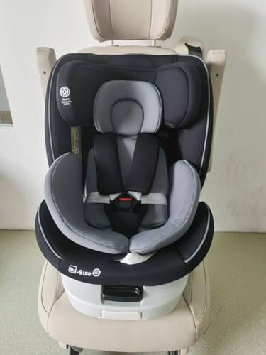 Fourward Baby Autositz Kindersitz 360°drehbar mit ISOFIX und Ruheposition, 40-150 cm / 0-12 Year, 5-Punkt-Sicherheitsgurt, Kinderautositz, ECE R129, Platzsparend für Kleinwagen/Cabrio