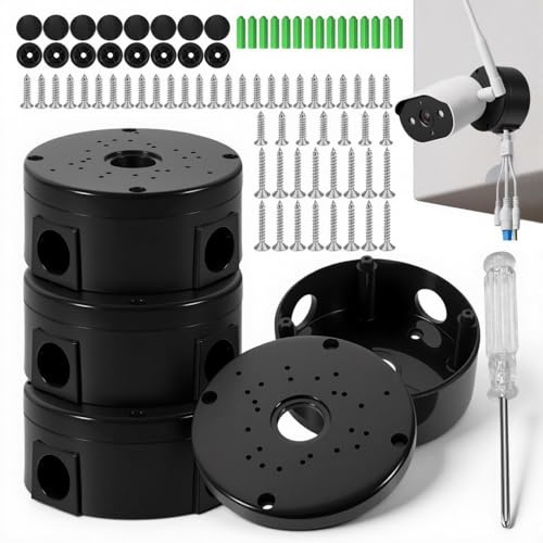 4 Piezas Caja Estanca Derivación Negra Impermeable Cámara Vigilancia