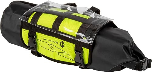 M-Wave, Bolsa para Manillar BP Front, Color Negro, Aprox. 59 x 23 cm., Color Amarillo neón, tamaño ca. 59x23 cm