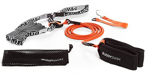 BUDDYSWIM Ceinture Piscine pour Natation Statique et Entraînement Musculaire. Ajustable avec Bande Élastique en Latex. s'adapte aux Amateurs et Professionnels