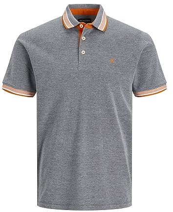 JACK & JONES Herren Poloshirt JJEPAULOS Slim Fit S M L XL XXL 100% Baumwolle, Größe:L, Farbe:Navy Blazer NEON 12136668