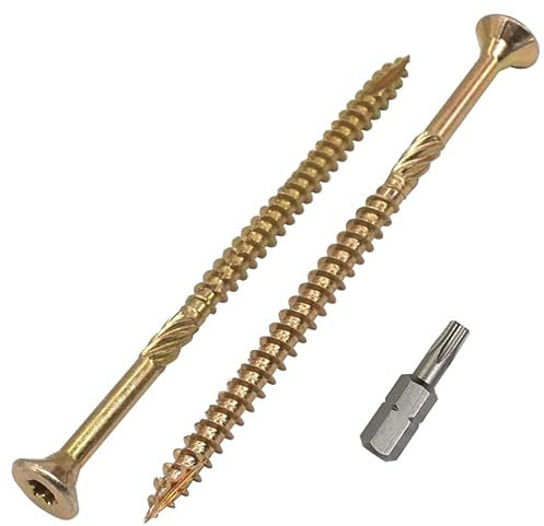 SKIR'CO Paquete de 40 tornillos universales de acero galvanizado de 5 x 120 mm, cabeza avellanada, cabeza torx, tipo 17, tornillos de aglomerado (40, 5 x 120 mm)