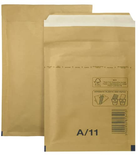 Netuno 10x sobres acolchados con burbujas de aire marrones DIN 11/A 120x175mm sobres de burbuja de aire autosellados reciclables resistentes al desgarro bolsa embalaje envíos postales tránsito ropas